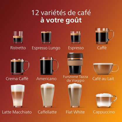 Philips Expresso broyeur Série 5400 (EP5547/90) – 12 Spécialités de Café,Carafe LatteGo facile à nettoyer,Ecran intuitif,4 Profils Utilisateur,Machine à café à grain Noir Chrome